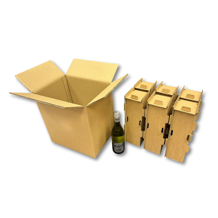Plain Wine Bottle Shipping Boxes - Brown